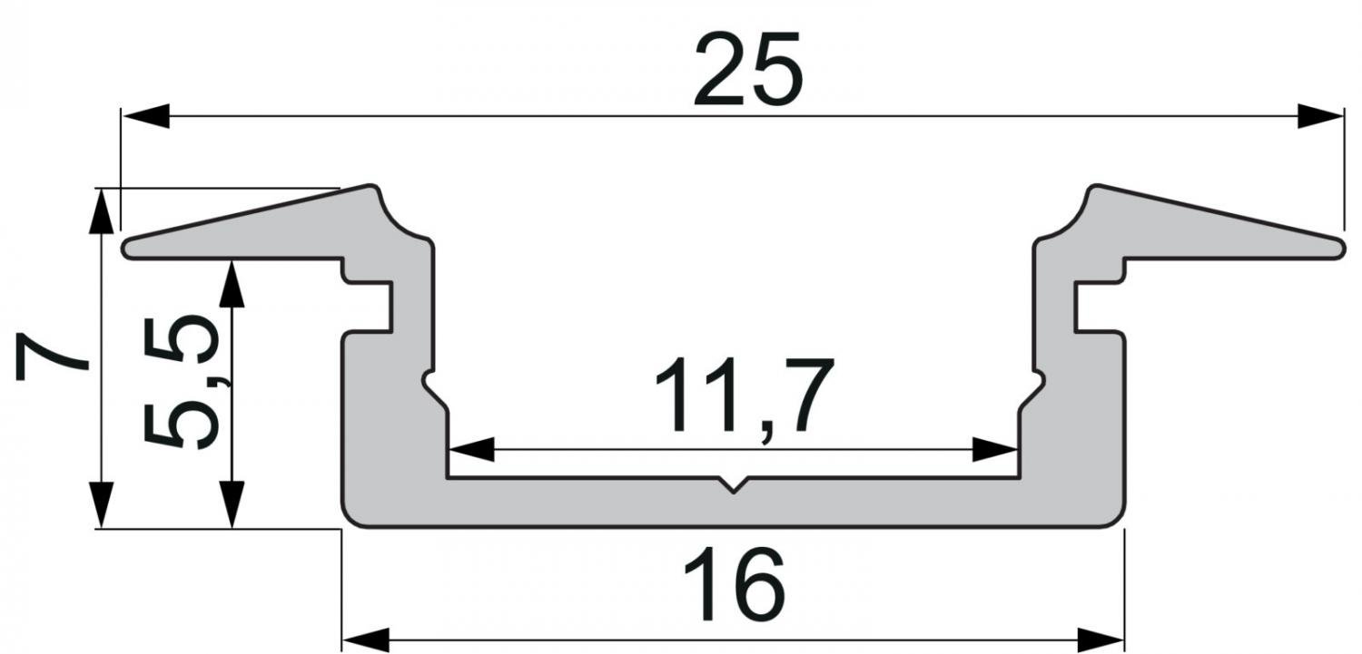 IMPR 975021 ET-01-10 plochý T-profil pro 10 - 11,3 mm LED pásek matná stříbrná - DEKOLIGHT (obrázek 4)
