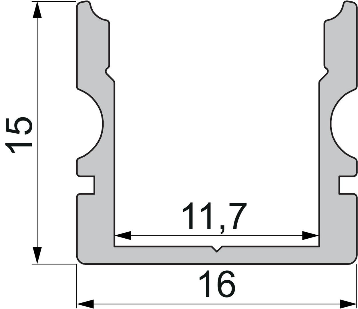 IMPR 970121 AU-02-10 vysoký U-profil pro 10 - 11,3 mm LED pásek matná stříbrná - DEKOLIGHT (obrázek 4)