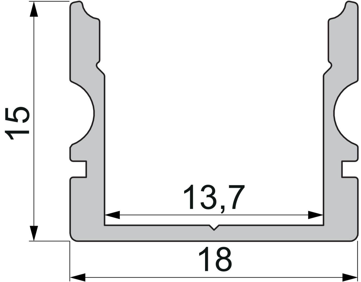 IMPR 970145 AU-02-12 vysoký U-profil pro 12 - 13,3 mm LED pásek matná bílá - DEKOLIGHT (obrázek 4)