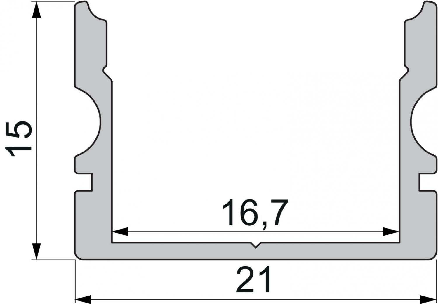 IMPR 970163 AU-02-15 vysoký U-profil pro 15 - 16,3 mm LED pásek matná černá - DEKOLIGHT (obrázek 4)