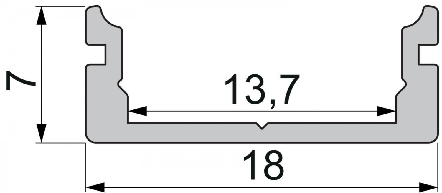 IMPR 970045 AU-01-12 plochý U-profil pro 12 - 13,3 mm LED pásek matná bílá - DEKOLIGHT (obrázek 4)