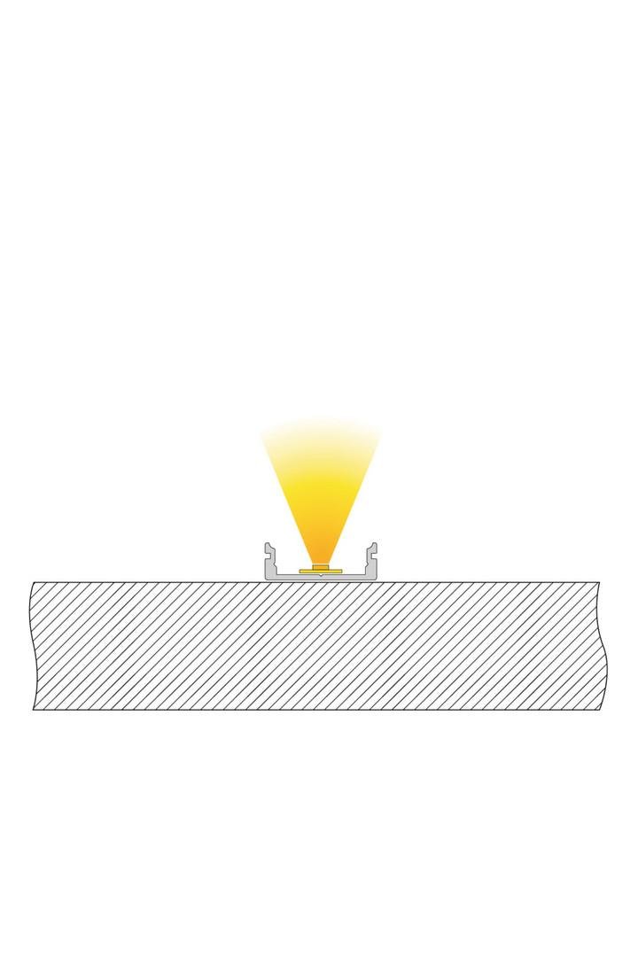 IMPR 970065 AU-01-15 plochý U-profil pro 15 - 16,3 mm LED pásek matná bílá - DEKOLIGHT (obrázek 2)