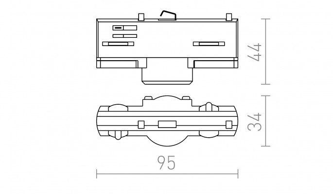RED R11361 EUTRAC adaptér pro tříokr. lištu černá 230V - RED - DESIGN RENDL (obrázek 6)