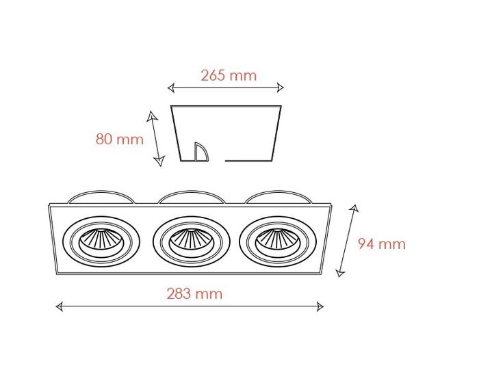 BPM 3013 Vestavné svítidlo Aluminio Plata, kartáčovaný hliník 3x50W, 12V - BPM (obrázek 5)