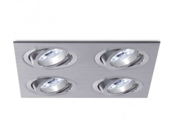 BPM 3015GU Vestavné svítidlo Aluminio Plata, kartáčovaný hliník 4x50W, 230V - BPM