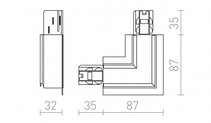 RED R11344 EUTRAC L spoj vnější pro zápusnou lištu bílá  230V - RED - DESIGN RENDL (obrázek 4)