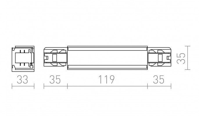 RED R11322 EUTRAC podélný spoj s možností napájení stříbrnošedá 230V - RED - DESIGN RENDL (obrázek 4)