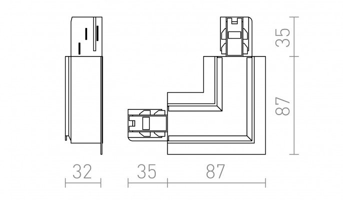 RED R11345 EUTRAC L spoj vnitřní pro zápusnou lištu bílá  230V - RED - DESIGN RENDL (obrázek 4)
