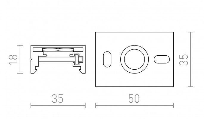 RED R11351 EUTRAC závěsný adaptér pro tříokr. lištu stříbrnošedá - RED - DESIGN RENDL (obrázek 6)