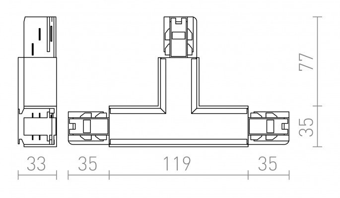 RED R11336 EUTRAC T spoj levá černá 230V - RED - DESIGN RENDL (obrázek 5)