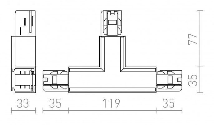 RED R11333 EUTRAC T spoj pravá černá 230V - RED - DESIGN RENDL (obrázek 4)