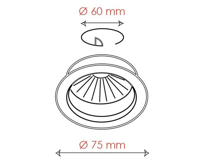 BPM 3018 Vestavné svítidlo Aluminio Plata, kartáčovaný hliník 1x50W, 12V - BPM (obrázek 3)