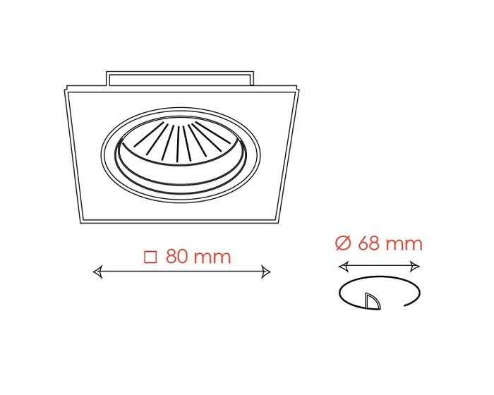 BPM 3021GU Vestavné svítidlo Aluminio Plata, kartáčovaný hliník 1x50W, 230V - BPM (obrázek 2)