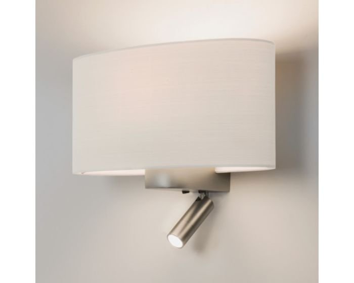 Levně AST 1185003 Nástěnná základna Napoli Reader 1x60W E27 a 3W LED nikl (starý kód: AST 7580) - ASTRO Lighting