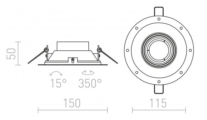 RED R12046 IPSO R frameless bílá 230V GU10 50W - RED - DESIGN RENDL (obrázek 6)