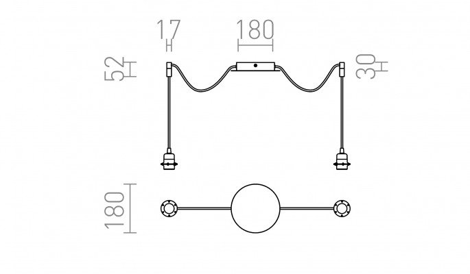 RED R11778 KOMBIX 2 závěsná sada BZ+ČK+CHO  230V E27 2x28W - RED - DESIGN RENDL (obrázek 6)