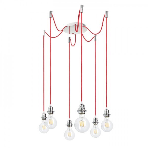 RED R11786 KOMBIX 6 závěsná sada CHZ+ČEK+CHO 230V E27 6x28W - RED - DESIGN RENDL
