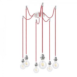 Obrázek pro produkt KOMBIX 6 závěsná sada CHZ+ČEK+CHO  230V E27 6x28W - RED - DESIGN RENDL