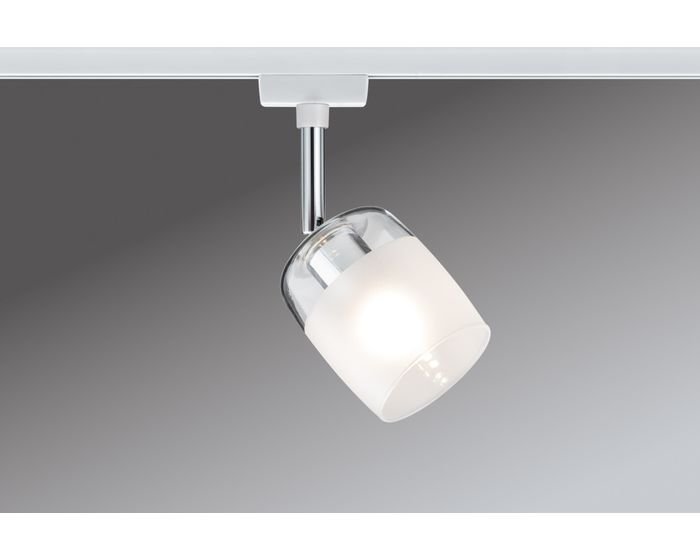 P 95343 URail spot Blossom bílá čiré / satin sklo max. 10W G9 - PAULMANN