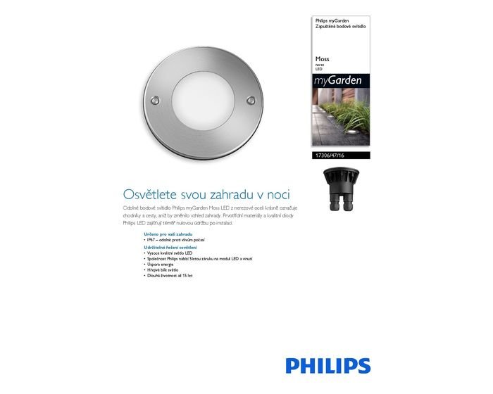 PH 17306/47/16 MOSS SVÍTIDLO VENKOVNÍ 17306/47/16 - Philips (915004498701) (obrázek 3)