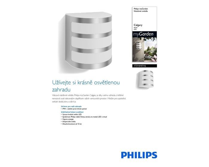 PH 17314/47/16 CALGARY SVÍTIDLO VENKOVNÍ 17314/47/16 - Philips (915004988801) (obrázek 3)