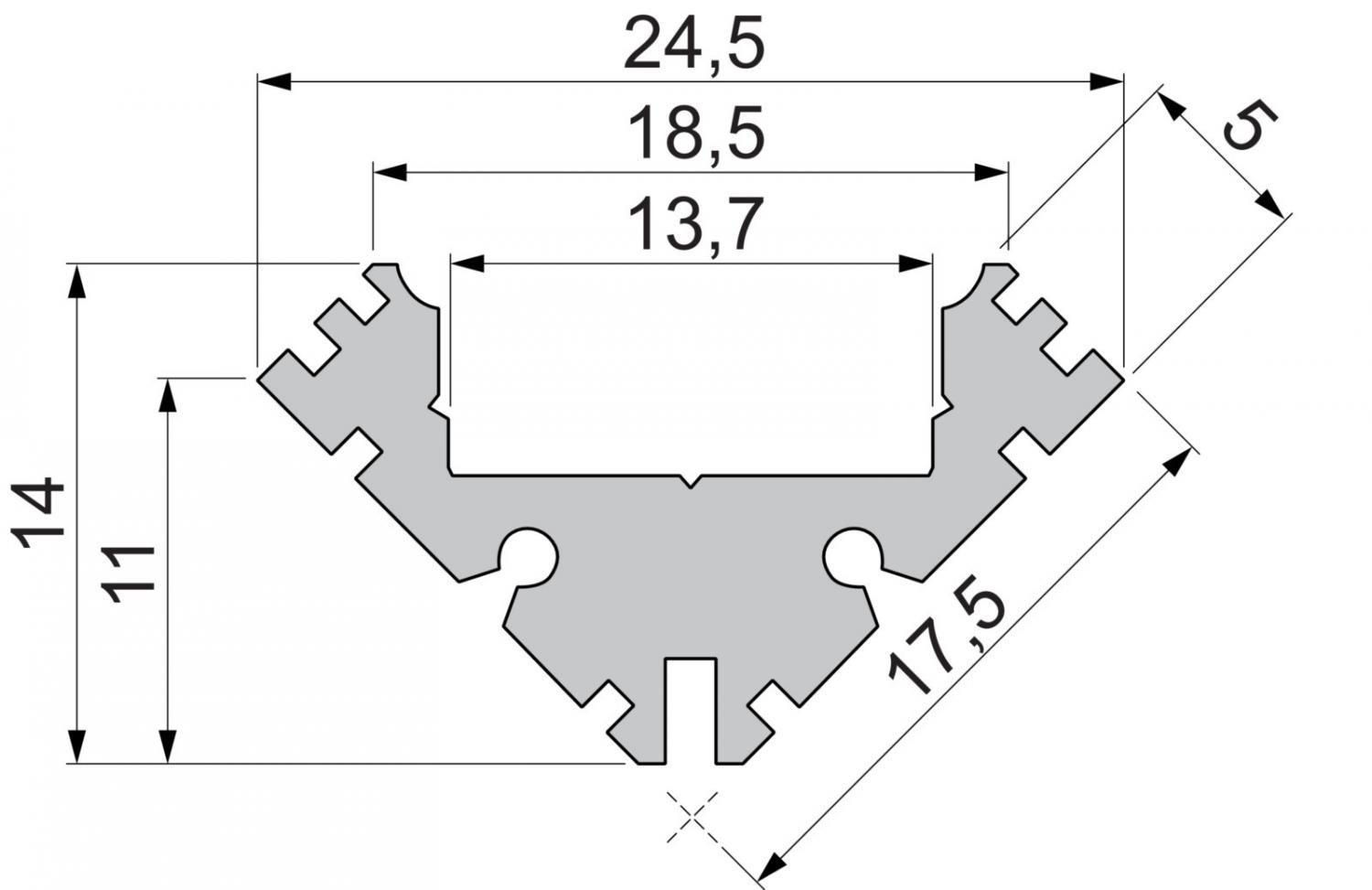 IMPR 975411 Rohový profil EV-04-12 2m - DEKOLIGHT (obrázek 4)