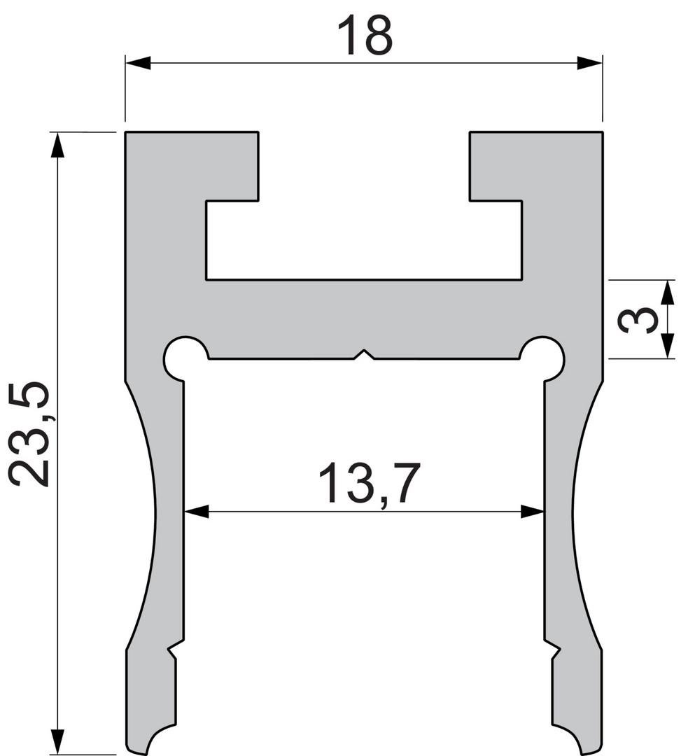IMPR 970231 Drážkový profil tvar U- vysoký AU-03-12 2m - DEKOLIGHT (obrázek 4)