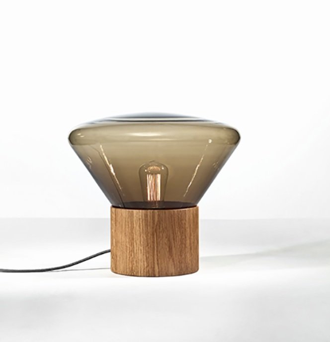 Levně BRO PC00849-BIANCO Stolní lampa MUFFINS WOOD průměr 370mm - BROKIS A