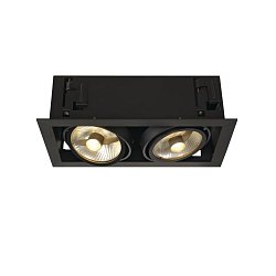 Obrázek pro produkt KADUX 2 ES111, svítidlo typu downlight, hranaté, černé matné, max. 2x 75 W - BIG WHITE (SLV)
