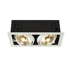 Obrázek pro produkt KADUX 2 ES111, svítidlo typu downlight, hranaté, bílé matné, max. 2x 75 W - BIG WHITE (SLV)