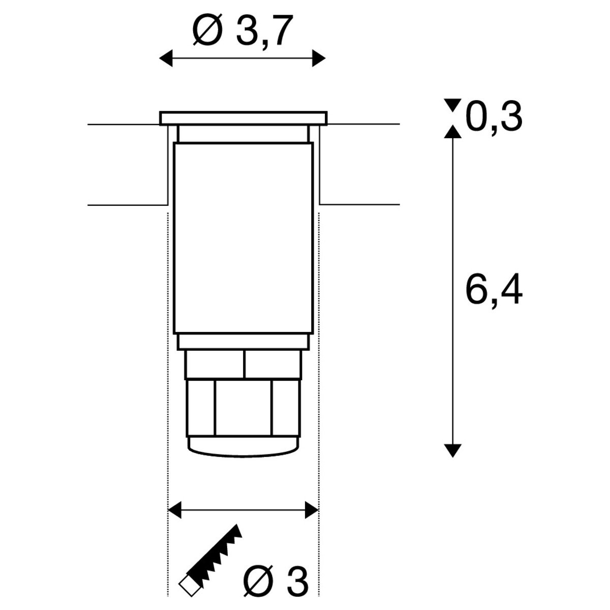 LA 233540 Zapuštěné podlahové svítidlo DASAR LED MINI, kruhové, nerezová ocel 316, 2 W, 3000K, 12–24 V, IP67 - BIG WHITE (SLV) (obrázek 4)