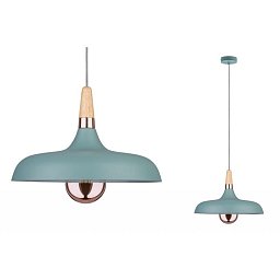 Obrázek pro produkt Závěsné svítidlo Neordic Juna 34cm zelená / měď / dřevo - PAULMANN