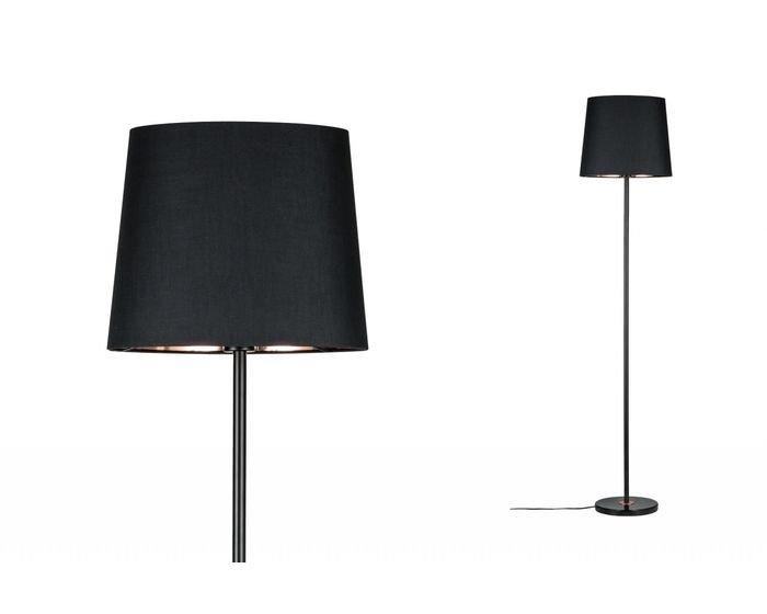 P 79612 Stojací lampa Neordic Enja látkové stínidlo černá / měď / mramor - PAULMANN