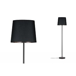 Obrázek pro produkt Stojací lampa Neordic Enja látkové stínidlo černá / měď / mramor - PAULMANN