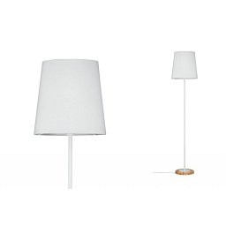 Obrázek pro produkt Stojací lampa Neordic Stellan látkové stínidlo bílá / dřevo - PAULMANN