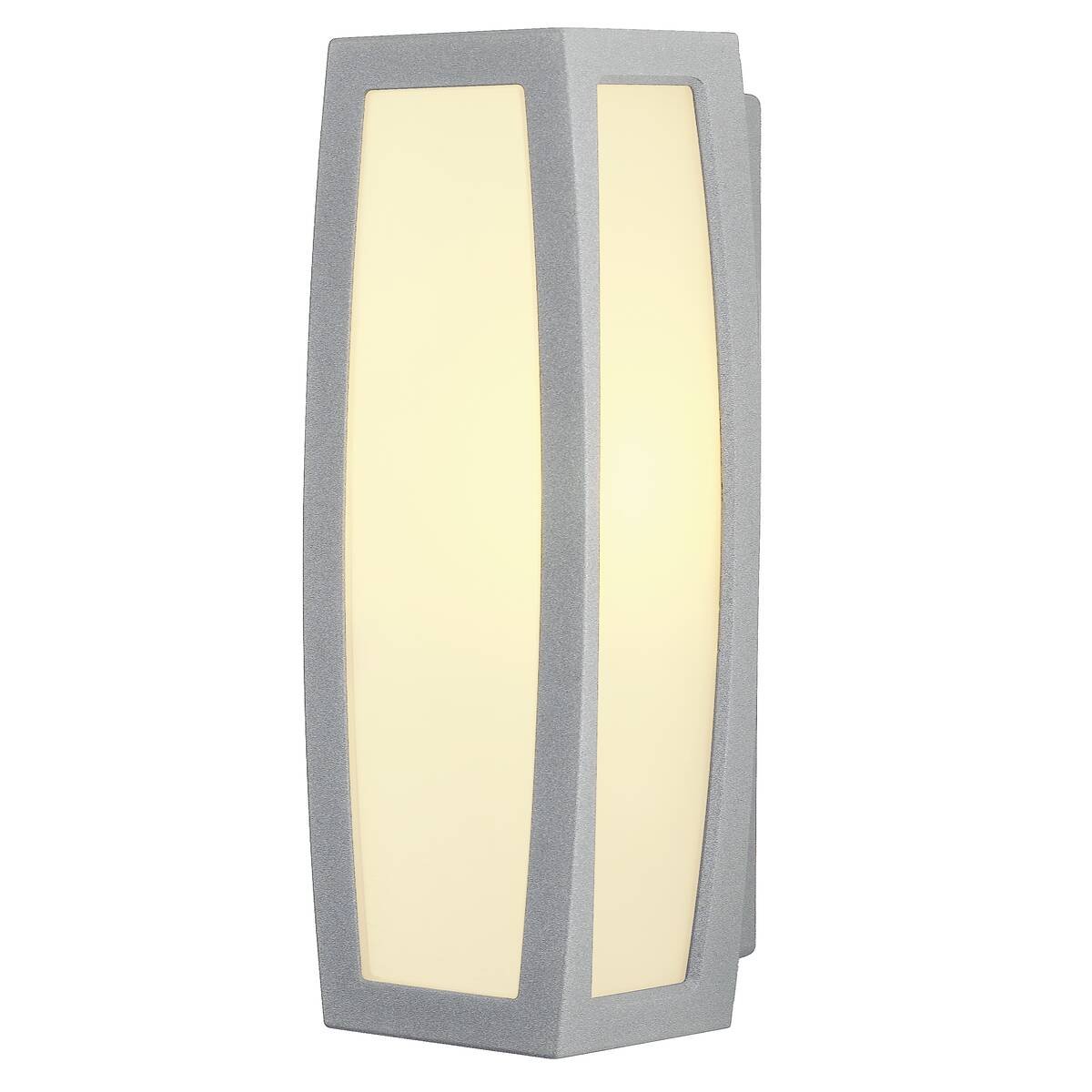 SLV Big White 230044 Meridian box, nástěnné venkovní svítidlo, 1x20W, stříbrnošedá, 37cm, IP54