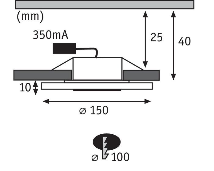 P 92917 Zápustné svítidlo LED Premium Line Whirl 6W hliník 3ks - PAULMANN (obrázek 3)