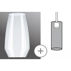 Obrázek pro produkt URail 2Easy stínidlo Vento čiré sklo max. 50W - PAULMANN