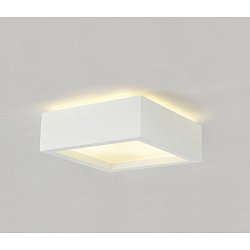 Obrázek pro produkt Stropní svítidlo PLASTRA 104 čtyřhranná sádra bílá 230V E27 2x 25W - BIG WHITE (SLV)