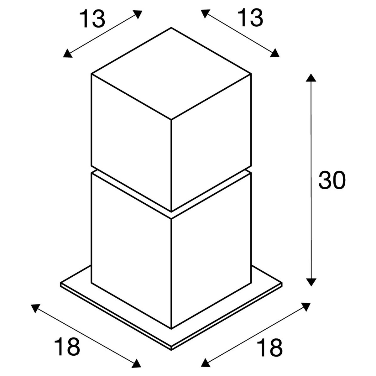 LA 1000344 SQUARE POLE 30 - BIG WHITE (SLV) (obrázek 4)