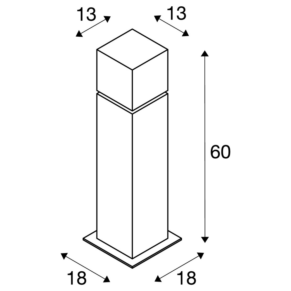LA 1000345 SQUARE POLE 60 - BIG WHITE (SLV) (obrázek 3)