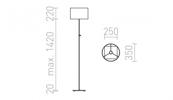 RED R12666 EDIKA stojanová hnědá matný nikl 230V E27 42W - RED - DESIGN RENDL (obrázek 4)