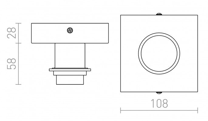 RED R12584 SOLO SQ stropní základna chrom 230V E27 53W - RED - DESIGN RENDL (obrázek 4)