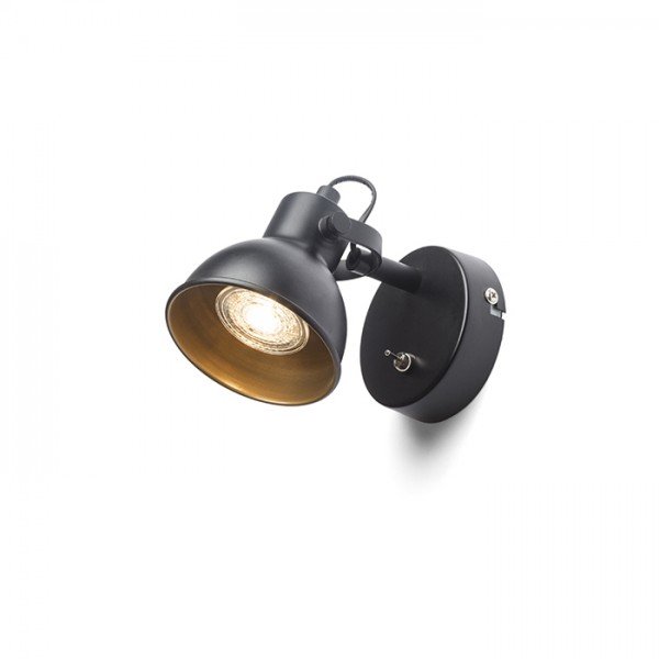RED R12508 ROSITA I nástěnná černá/zlatá 230V LED GU10 9W - RED - DESIGN RENDL