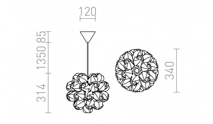 RED R12384 COCO závěsná bílé PVC 230V E27 28W - RED - DESIGN RENDL (obrázek 5)