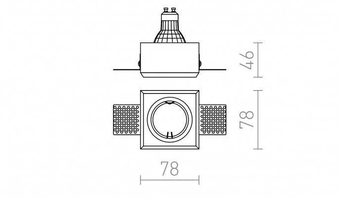 RED R12361 QUO R zápustná sádrová 230V GU10 35W - RED - DESIGN RENDL (obrázek 6)