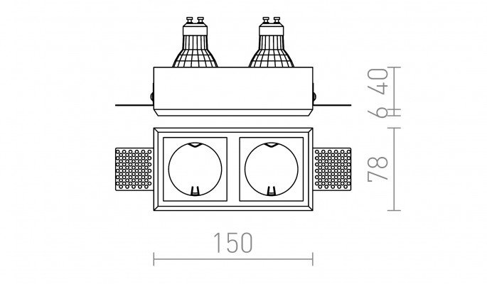 RED R13126 QUO SQ II zápustná sádrová 230V GU10 2x35W - RED - DESIGN RENDL (obrázek 6)