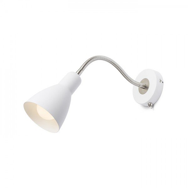 Levně RED R12898 KAYA nástěnná bílá matný nikl 230V E27 28W - RED - DESIGN RENDL