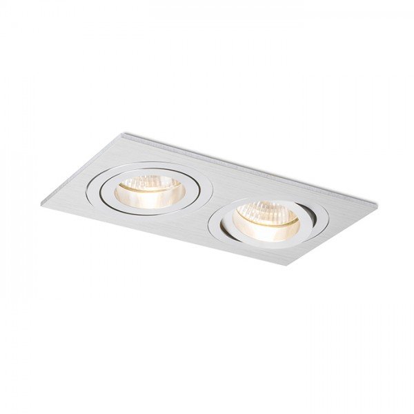 RED R12712 PASADENA GU10 SQ II zápustná česaný hliník 230V GU10 2x50W - RED - DESIGN RENDL