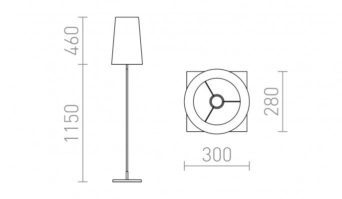 RED R12466 LULU stojanová bílé stínidlo/noha černá chrom 230V E27 28W - RED - DESIGN RENDL (obrázek 4)